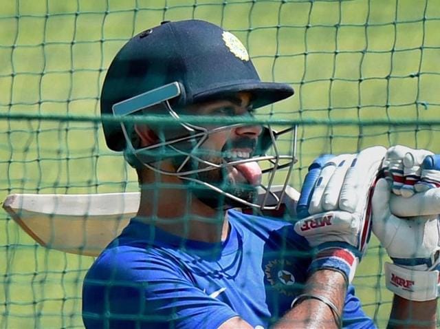 India’s Virat Kohli during a practice session ahead of second ODI against South Africa in Indore on October 14, 2015. (PTI Photo) India’s Virat Kohli during a practice session ahead of second ODI against South Africa in Indore on October 14, 2015. (PTI Photo)