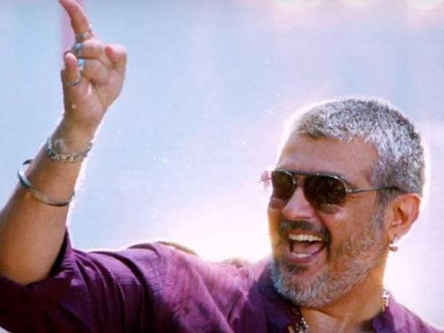 Thala Ajith in a still from Aaluma Doluma. The song got 2.5 lakh hits on YouTube in 11 hours. Thala Ajith in a still from Aaluma Doluma. The song got 2.5 lakh hits on YouTube in 11 hours.
