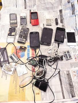 This year the jail authorities recovered as many as 150 mobile phones from inside the prison. (HT Photo)
