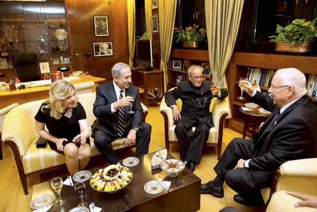President Pranab Mukherjee with President of Israel, Reuven Rivlin and Prime Minister Benjamin Netanyahu at a banquet at President House, Jerusalem in October last year. (PTI) President Pranab Mukherjee with President of Israel, Reuven Rivlin and Prime Minister Benjamin Netanyahu at a banquet at President House, Jerusalem in October last year. (PTI)