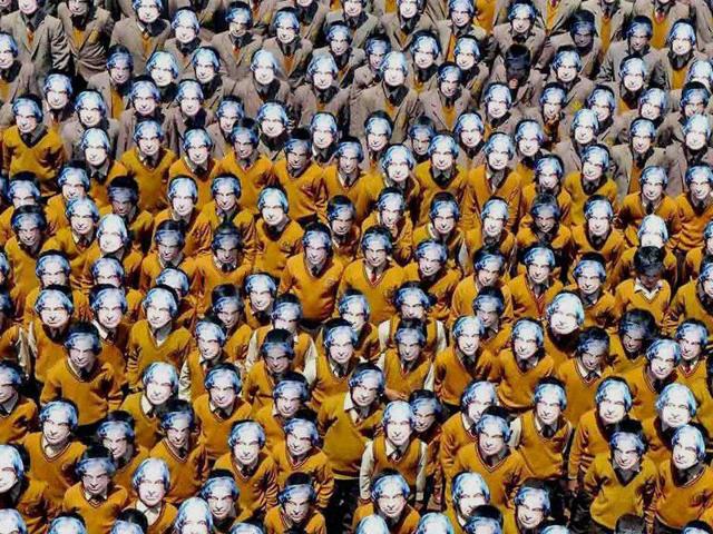 Students wear masks of former President APJ Abdul Kalam during a programme at Gurukulam near Ooty. (PTI Photo)