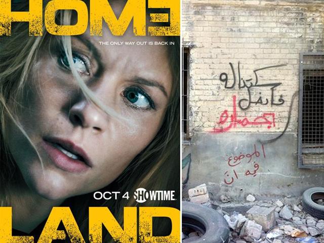 Homeland was attacked by Arabian street artists in the show. (Showtime/Artists) Homeland was attacked by Arabian street artists in the show. (Showtime/Artists)