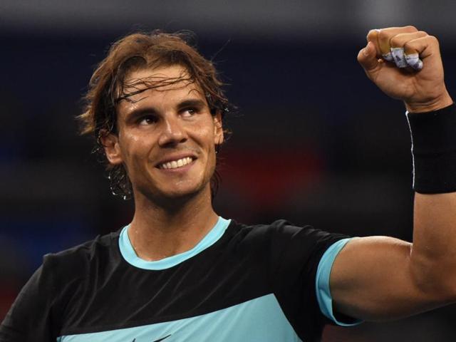Rafael Nadal of Spain celebrates his victory against Stanislas Wawrinka of Switzerland during their men's singles quarter-final match at the Shanghai Masters tennis tournament in Shanghai. (AFP Photo) Rafael Nadal of Spain celebrates his victory against Stanislas Wawrinka of Switzerland during their men's singles quarter-final match at the Shanghai Masters tennis tournament in Shanghai. (AFP Photo)
