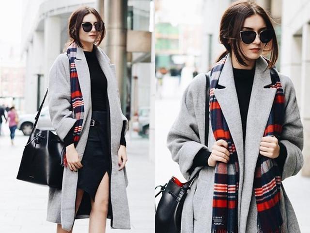 And when the chilly season is finally smack-dab in the middle of it’s glory in the months of December-January, you can not go wrong with a thick grey long coat. If you feel too smothered by your muffler, you can always swing it around the collar of the coat.