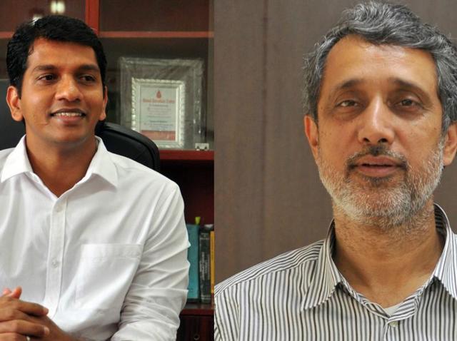 CEO SB Deepak Kumar (left) and chairman Maninder Singh (right) of the Chandigarh Housing Board (HT Photo) CEO SB Deepak Kumar (left) and chairman Maninder Singh (right) of the Chandigarh Housing Board (HT Photo)