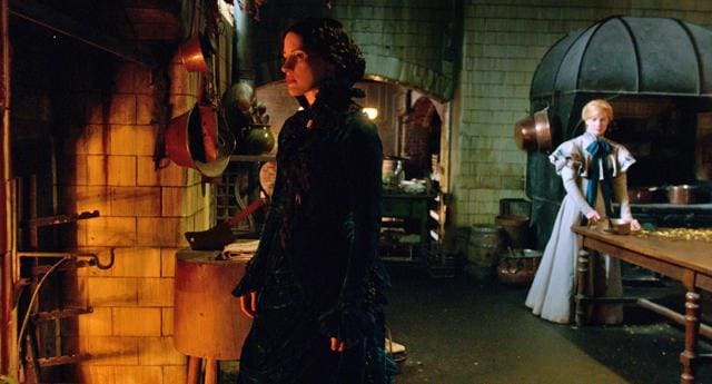 In this image released by Legendary Pictures and Universal Pictures, Jessica Chastain, left, and Mia Wasikowska appear in a still from Crimson Peak. (AP Photo) In this image released by Legendary Pictures and Universal Pictures, Jessica Chastain, left, and Mia Wasikowska appear in a still from Crimson Peak. (AP Photo)