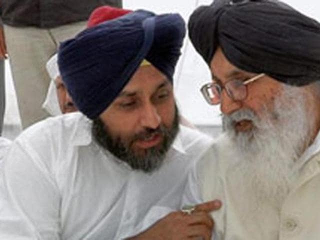 Punjab deputy CM Sukhbir Singh Badal with CM Parkash Singh Badal. HT Photo Punjab deputy CM Sukhbir Singh Badal with CM Parkash Singh Badal. HT Photo