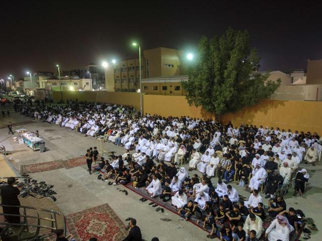 Saudi Shiite worshipers gather in a hussainiya, a Shiite hall used for commemorations, in the mainly Shiite coastal town of Qatif. A gunman opened fire at a Shiite gathering in eastern Saudi Arabia, killing five people before being gunned down. (AFP) Saudi Shiite worshipers gather in a hussainiya, a Shiite hall used for commemorations, in the mainly Shiite coastal town of Qatif. A gunman opened fire at a Shiite gathering in eastern Saudi Arabia, killing five people before being gunned down. (AFP)