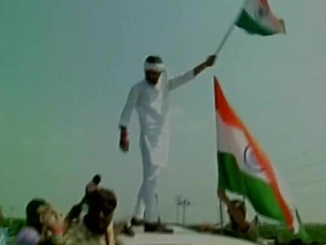 Hardik Patel’s supporters took to the streets as protests broke out in Gujarat. (ANI Photo) Hardik Patel’s supporters took to the streets as protests broke out in Gujarat. (ANI Photo)