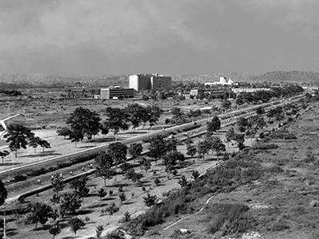 The poetry of the place, which featured hills in the background and balmy breezes softly caressing the foothills, was quite obscured by the sheer presumptuousness of creating a city, called Chandigarh, out of thin air. (photo: punjab digital library) The poetry of the place, which featured hills in the background and balmy breezes softly caressing the foothills, was quite obscured by the sheer presumptuousness of creating a city, called Chandigarh, out of thin air. (photo: punjab digital library)