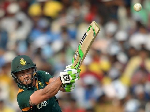 South Africa's Faf du Plessis plays a shot during his knock of 60. (AFP Photo) South Africa's Faf du Plessis plays a shot during his knock of 60. (AFP Photo)