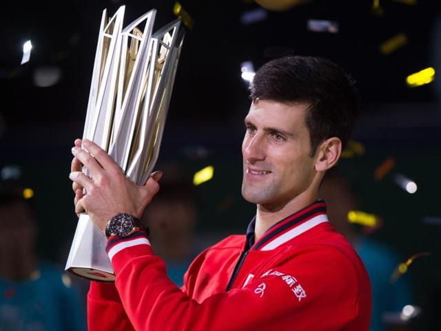 Novak Djokovic, left, of Serbia celebrates after beating Jo-Wilfried Tsonga of France in the final of the Shanghai Masters in Shanghai on October 18, 2015. (AFP Photo) Novak Djokovic, left, of Serbia celebrates after beating Jo-Wilfried Tsonga of France in the final of the Shanghai Masters in Shanghai on October 18, 2015. (AFP Photo)