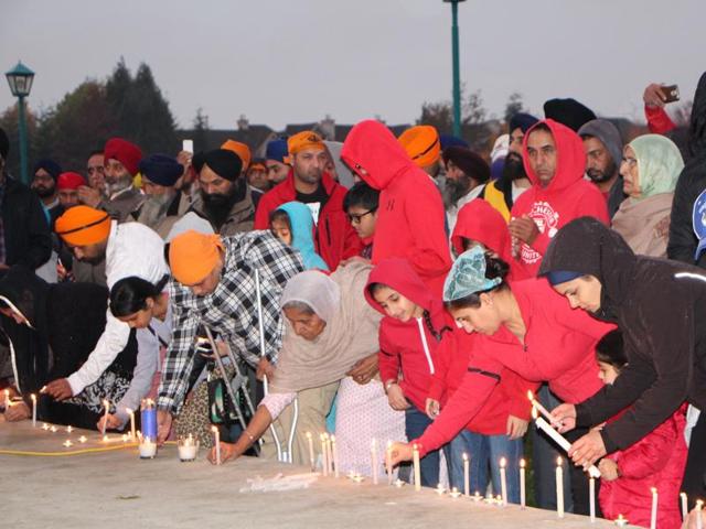 Candle light vigil organised at Guru Nanak Sikh temple in Surrey on Sunday evening