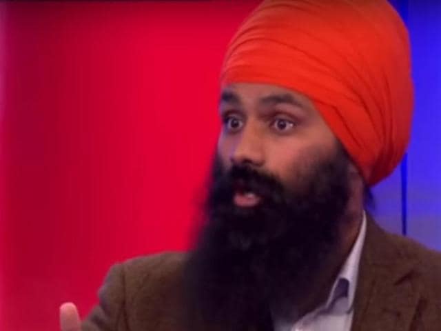 Jagmeet Singh disrupted BCC’s show over lack of media coverage on violence against Sikhs in Punjab. (HT Photo) Jagmeet Singh disrupted BCC’s show over lack of media coverage on violence against Sikhs in Punjab. (HT Photo)