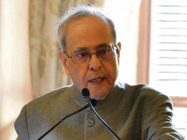 Birbhum: President Pranab Mukherjee at a felicitation function of Nayaprajanma at Birbhum, West Bengal on Sunday. (PTI)