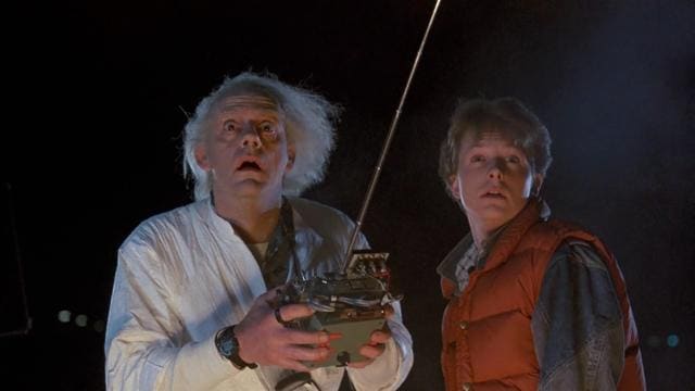 Doc Brown and Marty McFly. Doc Brown and Marty McFly.