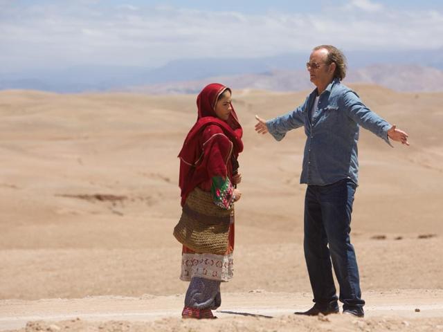 Leem Lubany, left, as Salima, and Bill Murray as Richie Lanz in Rock the Kasbah. (AP)