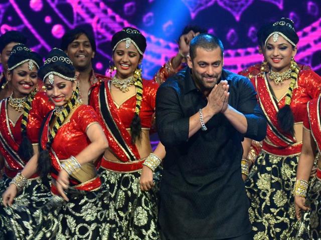 Salman Khan performs in Mumbai . (AFP)