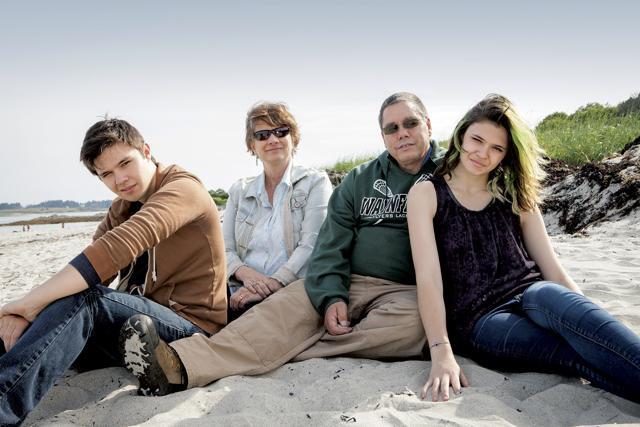 In this summer 2015 photo released by Random House, twins Jonas, left, and Nicole Maines, right, pose with their parents Kelly, second from left, and Wayne Maines, second from right at Crescent Beach State Park in Cape Elizabeth, Maine. (AP)