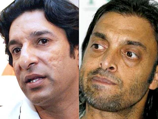 Wasim Akram, left, and Shoaib Akhtar will not commentate during the fifth India-South Africa ODI in Mumbai due to security concerns. (Agencies) Wasim Akram, left, and Shoaib Akhtar will not commentate during the fifth India-South Africa ODI in Mumbai due to security concerns. (Agencies)