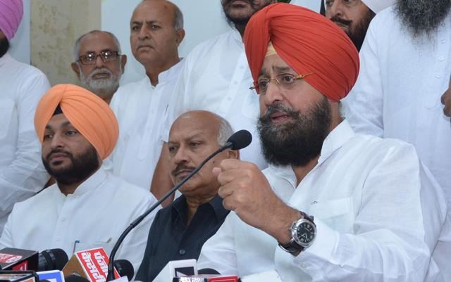 PPCC President Partap Singh Bajwa addressing a press conference in Chandigarh on Monday. (HT PHOTO) PPCC President Partap Singh Bajwa addressing a press conference in Chandigarh on Monday. (HT PHOTO)