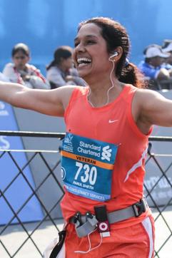 Sheth ran her first full marathon in 2012 Sheth ran her first full marathon in 2012