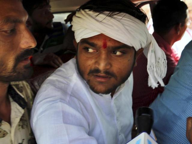 Patel quota agitation leader Hardik Patel after being detained by police. (HT Photo) Patel quota agitation leader Hardik Patel after being detained by police. (HT Photo)