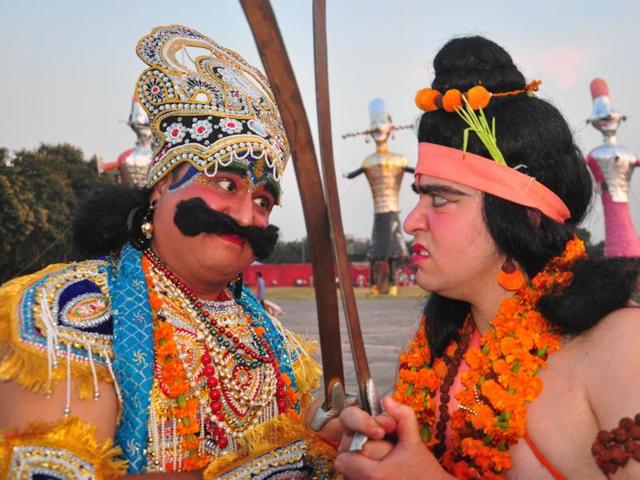 Dussehra is believed to be the day Lord Ram defeated Raavana and is celebrated as a festival marking the triumph of good over evil. (Karun Sharma/HT Photo)