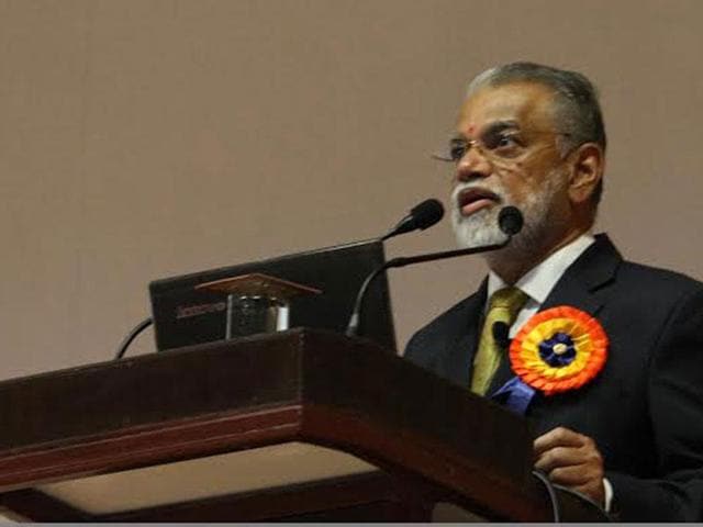 A file photo of former ISRO chief K Radhakrishnan addressing engineering students in Indore. (HT Photo) A file photo of former ISRO chief K Radhakrishnan addressing engineering students in Indore. (HT Photo)