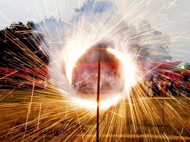 Dussehra also marks the end of the ten-day Navratri festival, during which Goddess Durga is worshipped. (pardeep Pandit/HT Photo)