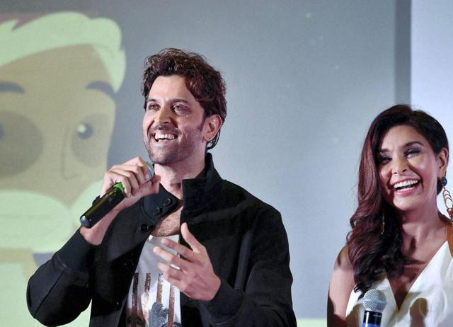 Like when I get to holiday around the world on the producer’s budget and call it a ‘work trip’. Hrithik Roshan with actress Lisa Ray during the launch of e-commerce website SendMyGift in Bengaluru on Wednesday. (PTI)