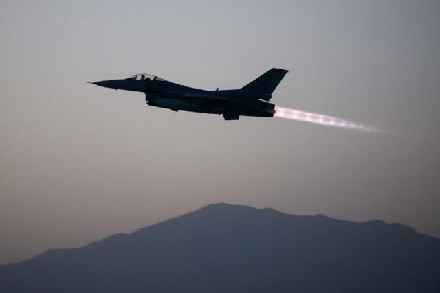 Lockheed Martin F-16 fighter jet. Lockheed Martin F-16 fighter jet.