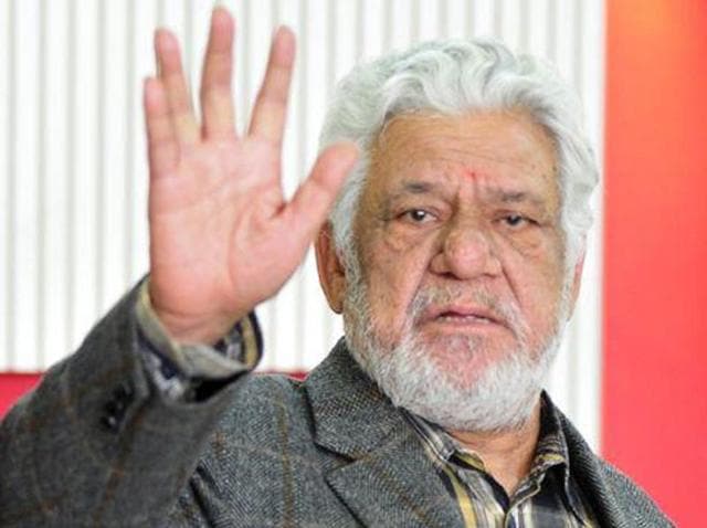 Om Puri in Chandigarh University.(HT)