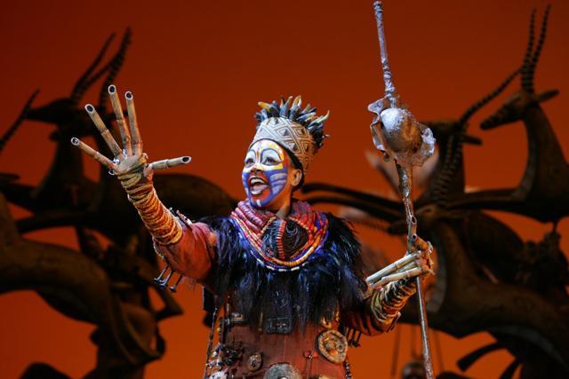 Rafiki from the Disney’s Broadway production of The Lion King Rafiki from the Disney’s Broadway production of The Lion King