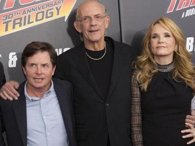 Michael J Fox, Christopher Lloyd and Lea Thompson also attended the Back to the Future 30th Anniversary screening in the Manhattan borough of New York.