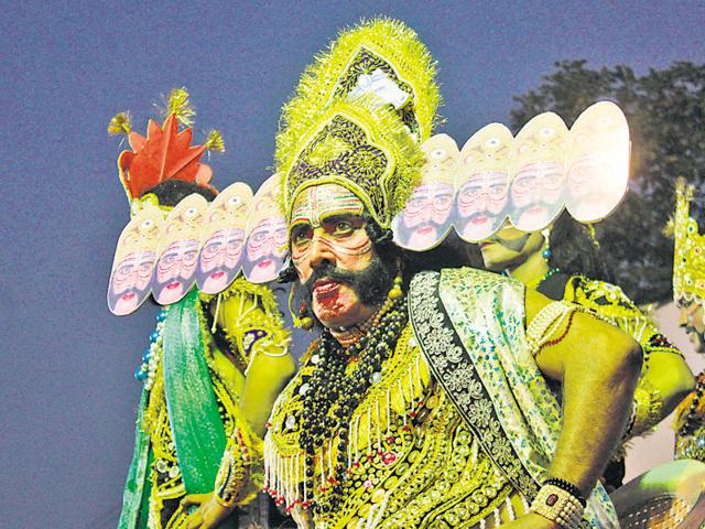 Dussehra celebrations were organised at Gaushala Maidan, Old Gurgaon, Geeta Bhavan in New Colony, Leisure Valley Ground, DLF 2, Richmond Park, DLF 5 and at Sectors 4, 5, and 31. (Parveen Kumar/HT Photo) Dussehra celebrations were organised at Gaushala Maidan, Old Gurgaon, Geeta Bhavan in New Colony, Leisure Valley Ground, DLF 2, Richmond Park, DLF 5 and at Sectors 4, 5, and 31. (Parveen Kumar/HT Photo)