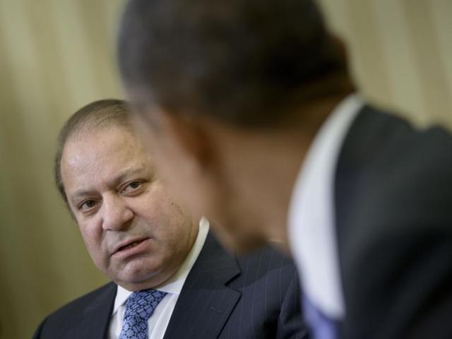 US President Barack Obama listens to Pakistan's Prime Minister Nawaz Sharif make a statement to the press before a meeting in the Oval Office of the White House. (AFP Photo) US President Barack Obama listens to Pakistan's Prime Minister Nawaz Sharif make a statement to the press before a meeting in the Oval Office of the White House. (AFP Photo)