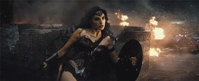 Gal Gadot as Wonder Woman in Batman v Superman: Dawn of Justice.