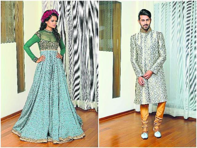 We love the sheer tease on the blouse that stands out beautifully against the dreamy skirt and (right) If you thought Benarasi gold could be overwhelming, here’s a way to do gilded glam in a classy yet restrained fashion.