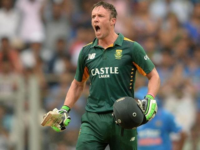 AB de Villiers looks toward his team dressing room after scoring a century, his 23rd overall and third of the series. (AFP Photo)