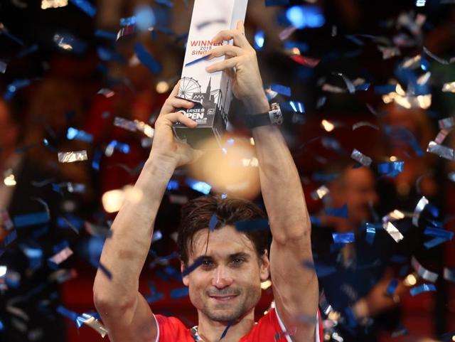 David Ferrer reacts after defeating Steve Johnson in the final of the Erste Bank Open in Vienna, on October 25, 2015. (AP Photo) David Ferrer reacts after defeating Steve Johnson in the final of the Erste Bank Open in Vienna, on October 25, 2015. (AP Photo)