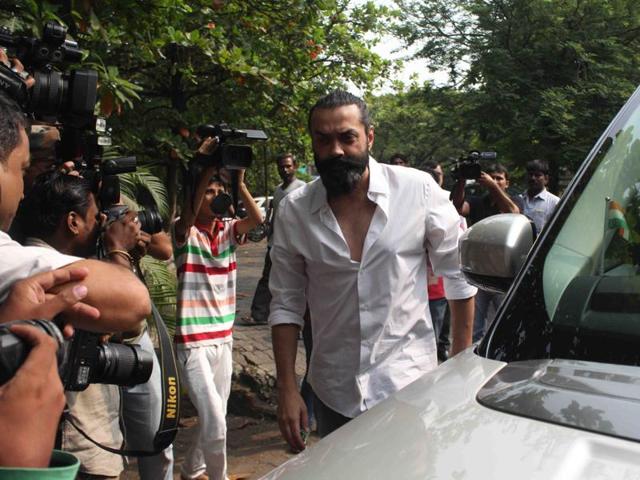 Mumbai: Actor Bobby Deol during the funeral of actor Ajit Deol in Mumbai on Oct 24, 2015. (Photo: IANS) (IANS)