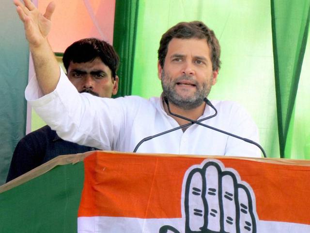 Congress Vice President Rahul Gandhi at an election rally in Areraj, Bihar on Monday.(PTI) Congress Vice President Rahul Gandhi at an election rally in Areraj, Bihar on Monday.(PTI)