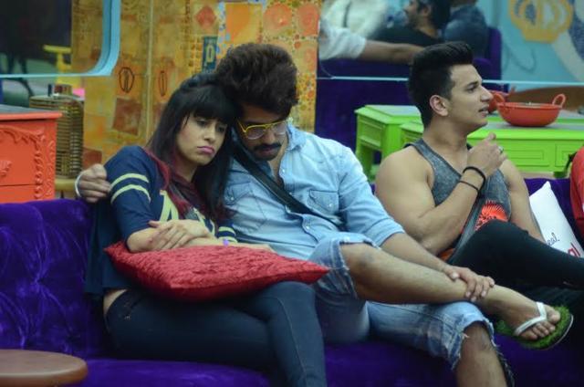 Suyyash Rai, Kishwar Merchant and Prince Narula in Bigg Boss 9. (COLORS TV) Suyyash Rai, Kishwar Merchant and Prince Narula in Bigg Boss 9. (COLORS TV)