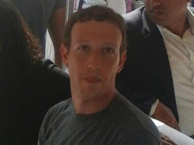 Mark Zuckerberg at the Taj Mahal in Agra on Tuesday.(Facebook)