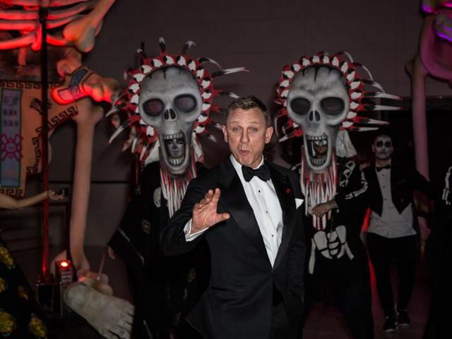 Daniel Craig poses for photographers upon arrival at the James Bond Spectre party in London. (AP)