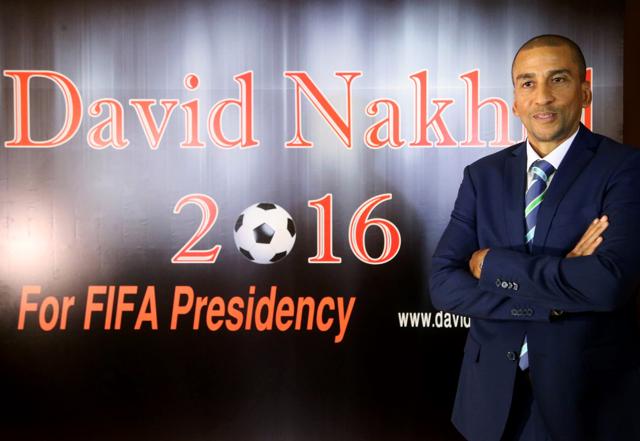 A September 28, 2015 file photo of former Trinidad and Tobago footballer David Nakhid during a press conference to launch his bid to succeed Fifa president Sepp Blatter in the Lebanese capital Beirut. (AFP Photo) A September 28, 2015 file photo of former Trinidad and Tobago footballer David Nakhid during a press conference to launch his bid to succeed Fifa president Sepp Blatter in the Lebanese capital Beirut. (AFP Photo)
