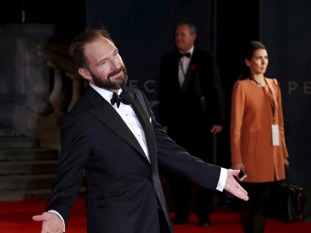 Ralph Fiennes poses for photographers on the red carpet at the world premiere of the new James Bond 007 film Spectre. (REUTERS)