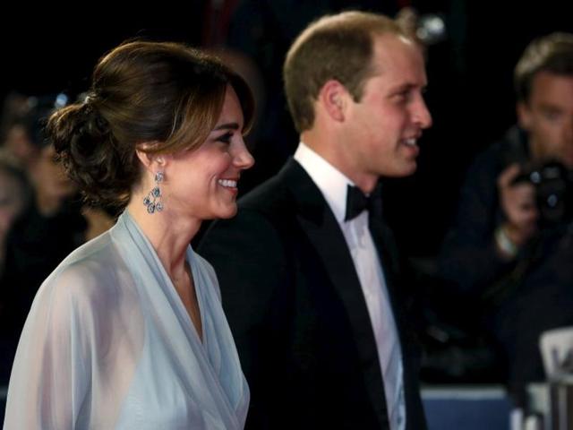 Prince William (R) and Catherine Duchess of Cambridge attend the world premiere of the new James Bond 007 film Spectre at the Royal Albert Hall in London. (Reuters)