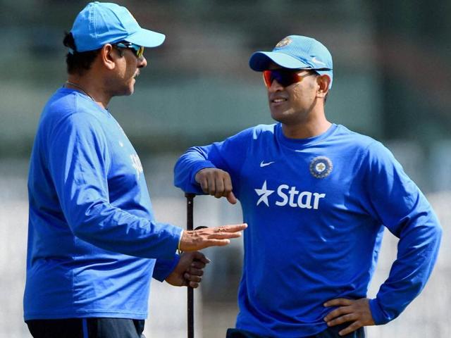 India team director Ravi Shastri, right, and captain Mahendra Singh Dhoni inspect the pitch during a practice session on the eve of the fourth ODI against South Africa in Chennai, on October 21, 2015. (AP Photo) India team director Ravi Shastri, right, and captain Mahendra Singh Dhoni inspect the pitch during a practice session on the eve of the fourth ODI against South Africa in Chennai, on October 21, 2015. (AP Photo)